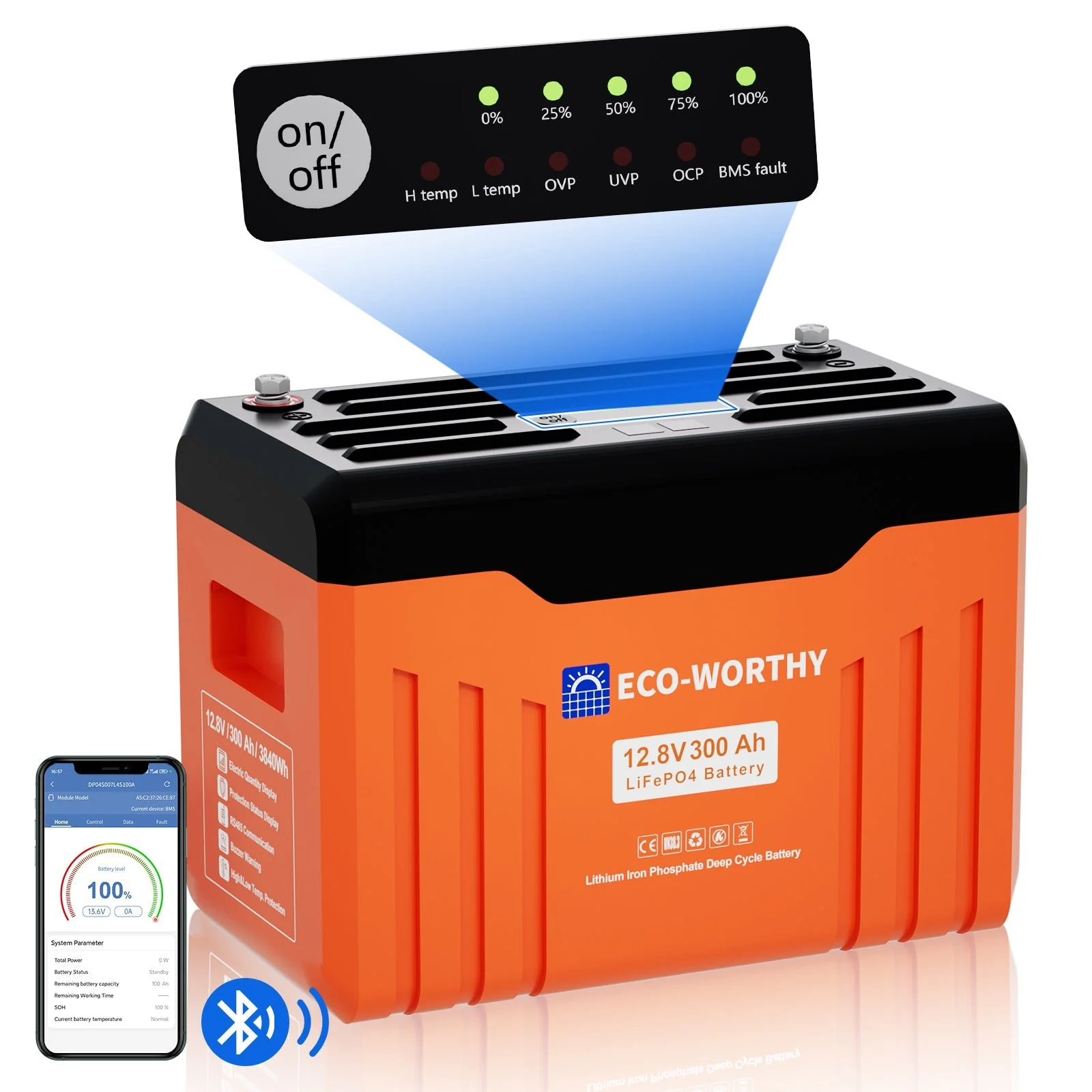 Bluetooth LiFePO4 Batería